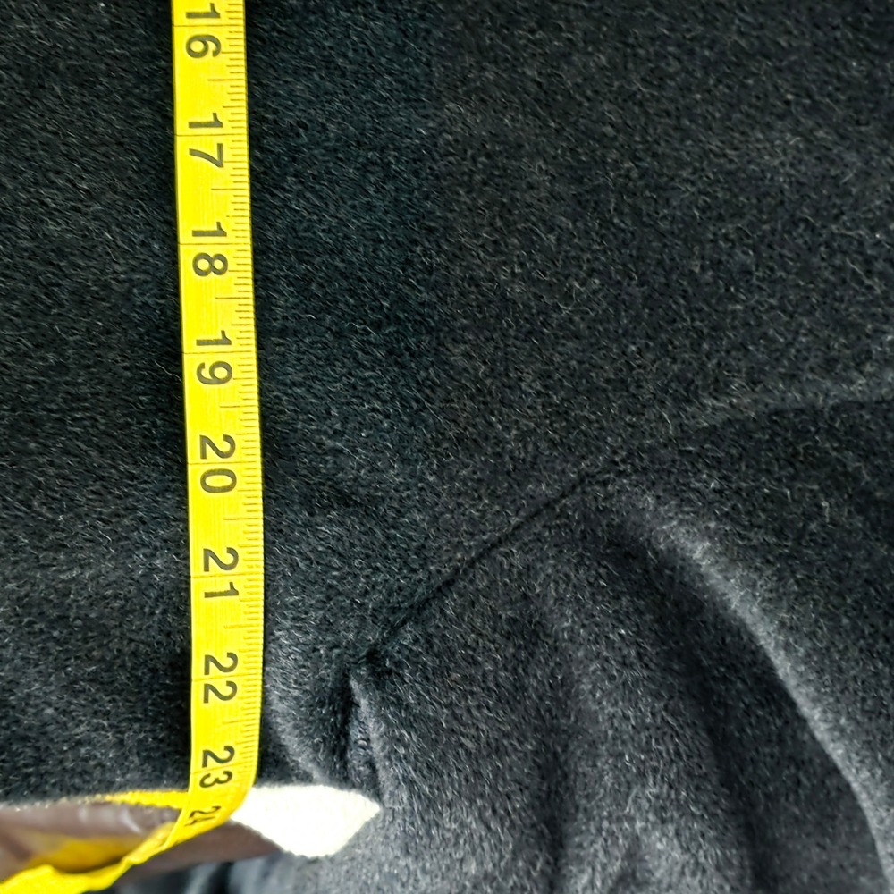 Cinzia Rocca due Italy Virgin Wool Coat Black Made Fuzzy Velvet - Picture 10 of 11
